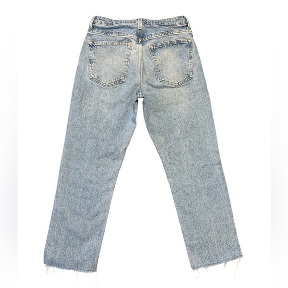 Topshop Ripped Straight Leg Raw Hem Jeans. Size 28 Blue #1427 - Picture 6 of 10